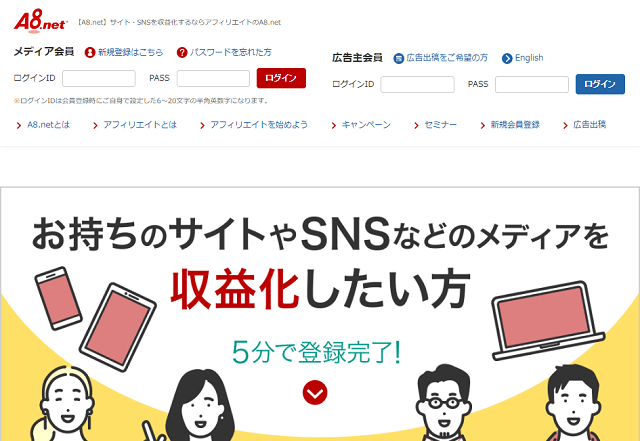 アフィリエイトのASP登録はこの5社がおすすめ！